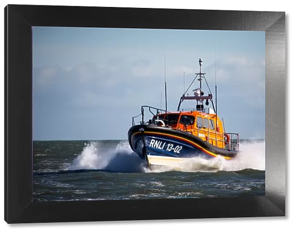 Dungeness Shannon class lifeboat The Morrell 13-02 at sea during trials prior to going on station