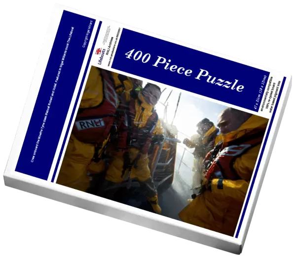 Crew onboard the Moelfre Tyne class lifeboat Robert and Voilet. Featured in Nigel Millards book The Lifeboat: Courage on our Coasts