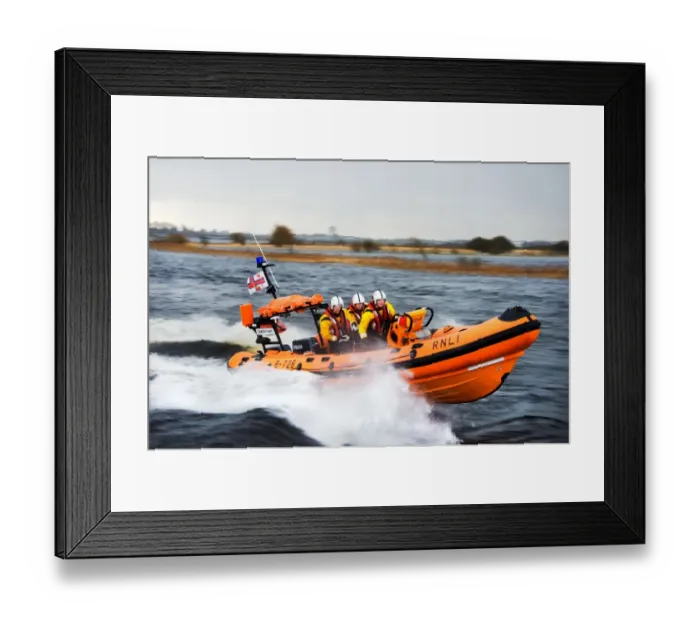 Framed Print : Lough Ree Atlantic 75 inshore lifeboat Dorothy Mary B-728 moving from left to right on exercise Framed Print : Lough Ree Atlantic 75 inshore lifeboat Dorothy Mary B-728 moving from left to right on exercise