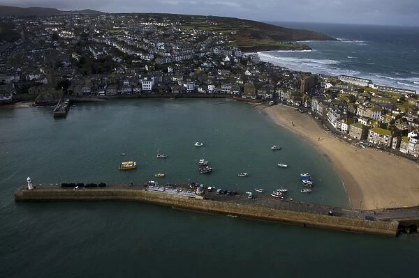 Aerial view of St Ives taken