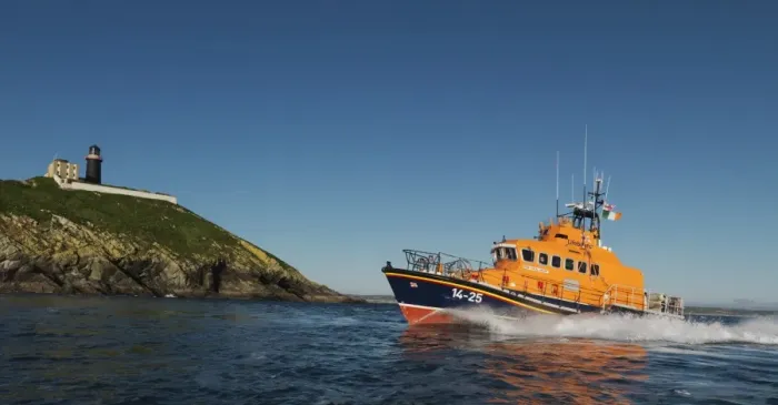 Framed Print : Ballycotton Trent Class lifeboat Austin Lidbury 14-25 moving from right to left, lighthouse in the background. Bright sunny day, blue sky Framed Print : Ballycotton Trent Class lifeboat Austin Lidbury 14-25 moving from right to left, lighthouse in the background. Bright sunny day, blue sky