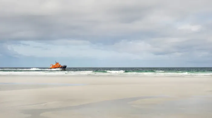 Framed Print : Barra Island severn class lifeboat Edna Windsor at sea Framed Print : Barra Island severn class lifeboat Edna Windsor at sea