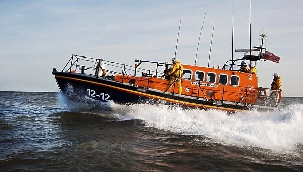 Bridlington Mersey class lifeboat Marine Engineer 12-12 moving from right to left