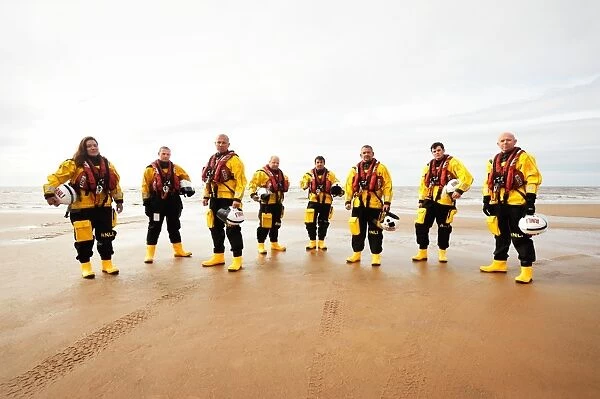 Group shot of crew members who featured in the BBC programme Saving Lives at Sea