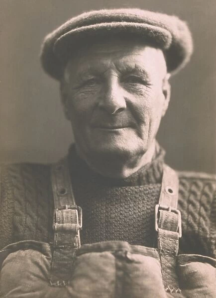 Henry Blogg, coxswain of Cromer lifeboat in jersey, cap and Kapo