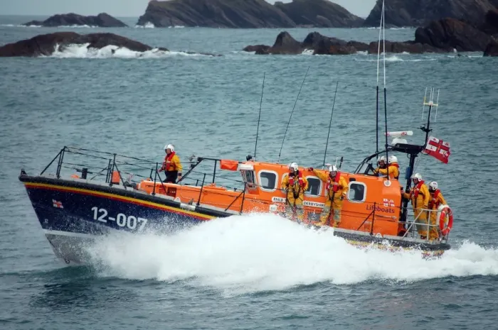 Framed Print : Ilfracombe Mersey class lifeboat Spirit of Derbyshire 12-007 during a demonstration at Ilfracombe Rescue Day Framed Print : Ilfracombe Mersey class lifeboat Spirit of Derbyshire 12-007 during a demonstration at Ilfracombe Rescue Day