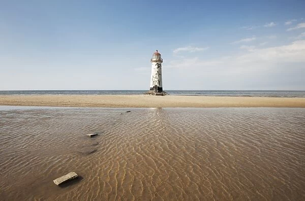 Landscape shot of lighthouse at Rhyl. Taken from beach