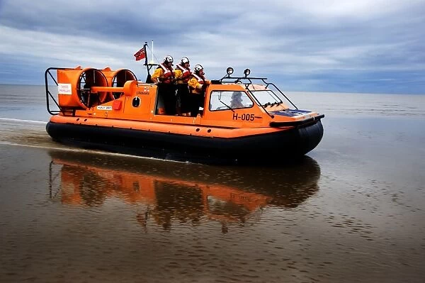 New Brighton hovercraft Hurley Spirit H-005 during a training exercise on mudflats