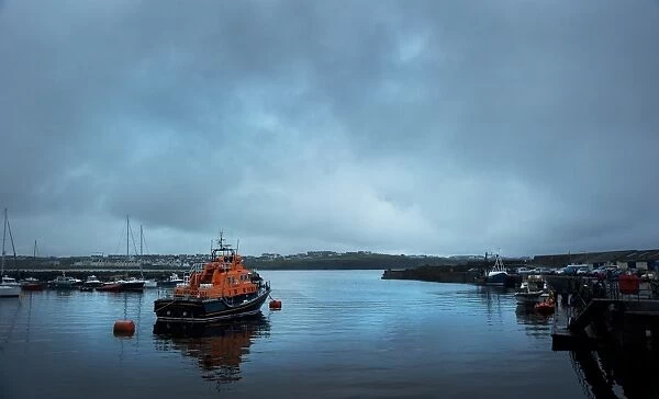 Portrush Severn class lifeboat William Gordon Burr 17-30 moored in the harbour