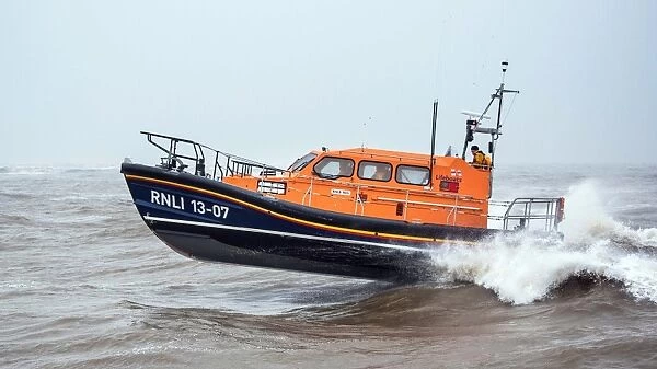Relief Shannon class lifeboat Reg 13-07 at sea in Lowestoft