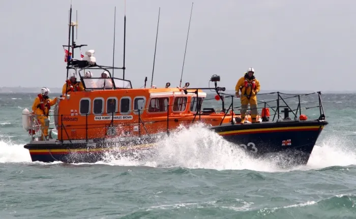Framed Print : Swanage Mersey class lifeboat Robert Charles Brown Framed Print : Swanage Mersey class lifeboat Robert Charles Brown