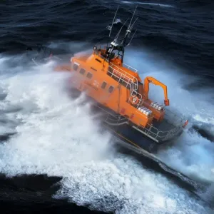 Aerial shot of Valentia severn class lifeboat John and Margaret Doig Aerial shot of Valentia severn class lifeboat John and Margaret Doig