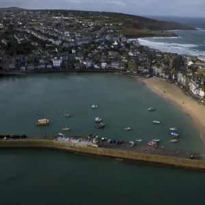 Aerial view of St Ives taken from RNAS Culdrose helicopter Aerial view of St Ives taken from RNAS Culdrose helicopter