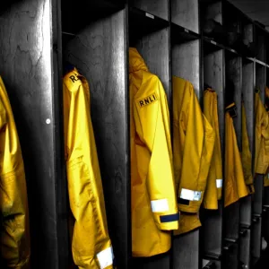 ALB kit hanging in the RNLI station at Dunmore East