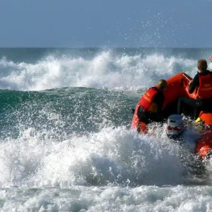 Arancia inshore rescue boat at Perranporth, Cornwall