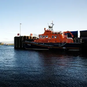 Barra Island severn class lifeboat Edna Windsor 17-12 moored in Castle Bay Barra Island severn class lifeboat Edna Windsor 17-12 moored in Castle Bay