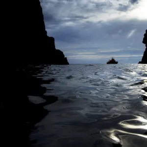 Barra Island severn class lifeboat Edna Windsor silhoeutte