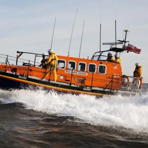 Bridlington Mersey class lifeboat Marine Engineer 12-12 moving from right to left