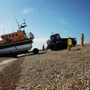 Dungeness mersey class lifeboat Pride and Spirit being launched