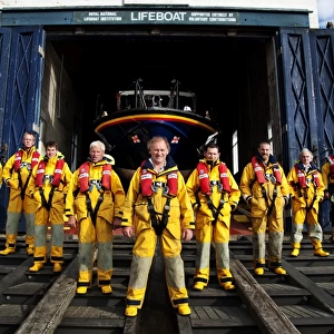 Group shot of Baltimore lifeboat crew stood on slipway