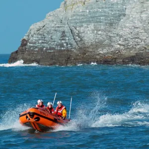 Holyhead D class lifeboat Angel of Holyhead D-654. Three crew onboard