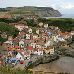 Landscape shot of Staithes and Runswick