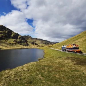 Leverburgh mersey class lifeboat Lifetime Care being transported