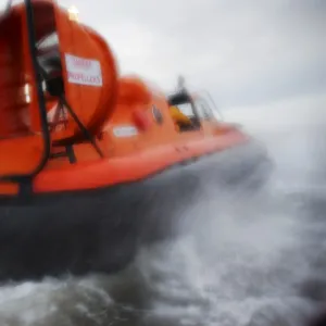 Morecambe hovercraft The Hurley Flyer in action