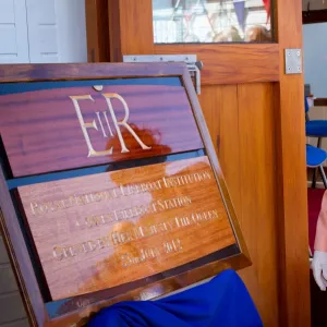 Opening of Cowes lifeboat station by Her Majesty Queen Elizabeth II as part of her Diamond Jubilee tour. Atlantic 85 inshore lifeboat Sheena Louise B-859 also named at the ceremony. The Queen unveiling a plaque