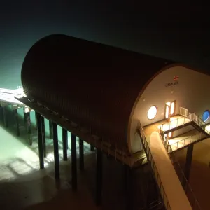 Padstow Lifeboat Station at night