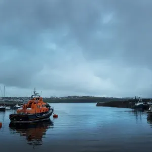 Portrush Severn class lifeboat William Gordon Burr 17-30 moored in the harbour Portrush Severn class lifeboat William Gordon Burr 17-30 moored in the harbour