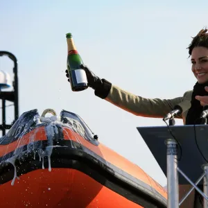 Prince William and Catherine Middleton at the Trearddur Bay naming ceremony