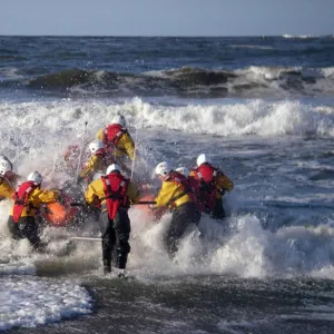 Redcar inshore lifeboat being launched