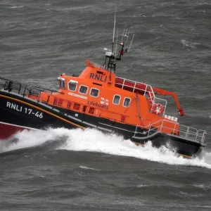 Relief severn class lifeboat Margaret Joan and Fred Nye in rough seas