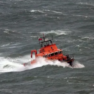 Relief severn class lifeboat Margaret Joan and Fred Nye in rough seas Relief severn class lifeboat Margaret Joan and Fred Nye in rough seas