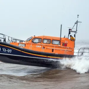 Relief Shannon class lifeboat Reg 13-07 at sea in Lowestoft