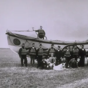 Rhyl lifeboat Self Righter class ON 166 Jane Martin on its car Rhyl lifeboat Self Righter class ON 166 Jane Martin on its car
