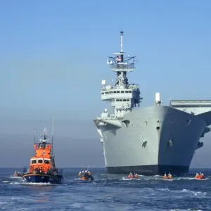 The Royal Navy flagship aircraft carrier HMS Ark Royal in Poole The Royal Navy flagship aircraft carrier HMS Ark Royal in Poole