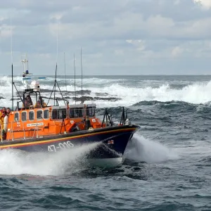 Sennen Cove Tyne class lifeboat Norman Salvesen in surf