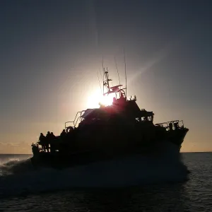 Silhouette of the Falmouth severn class lifeboat Richard Cox Sco