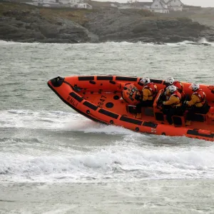 Trearddur Bay Atlantic 85 Hereford Endeavour B-847 following her naming ceremony by Prince William and Catherine Middleton. Lifeboat heading from right to left during demo