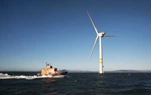 Arklow Trent class lifeboat Ger Tigchelaar in front of wind turbine