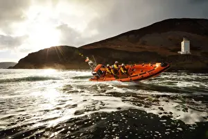Arran (Lamlash) Atlantic 85 inshore lifeboat Rachel Hedderwick B-876 at sea during a training exercise