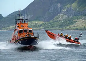 Atlantic 85 B-843 Geoffrey Charles moving from right to left alongside Trent 14-30 Dr John McSparran at Red Bay open day