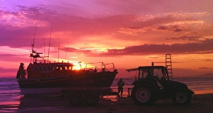 Barmouth Mersey class lifeboat Moira Barrie at sunset