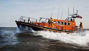Bridlington Mersey class lifeboat Marine Engineer 12-12 moving from right to left