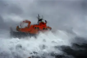Buckie Severn Class All Weather Lifeboat William Blannin in roug