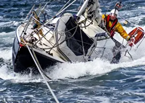 Crew member on board casualty vessel in Weymouth during a rescue during the Olympics 2012. Shortlisted finallist for Photographer of the Year 2012