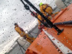 Crew onboard Bridlington Mersey class lifeboat Marine Engineer