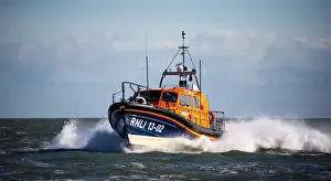 Dungeness Shannon class lifeboat The Morrell 13-02 at sea during trials prior to going on station